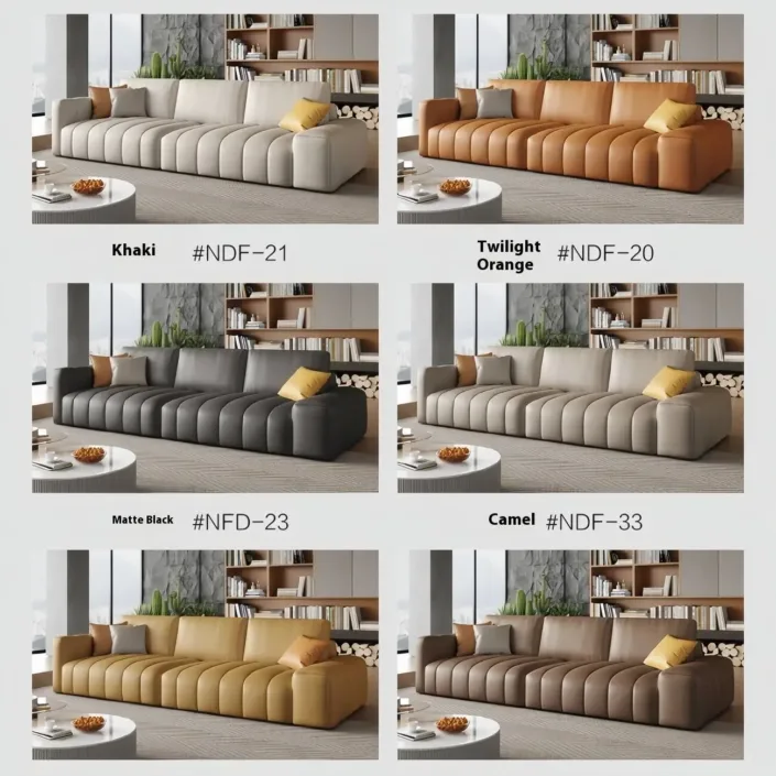 Globe Furnishings - Light luxury piano key leather sofa Globe Furnishings - Light luxury piano key leather sofa