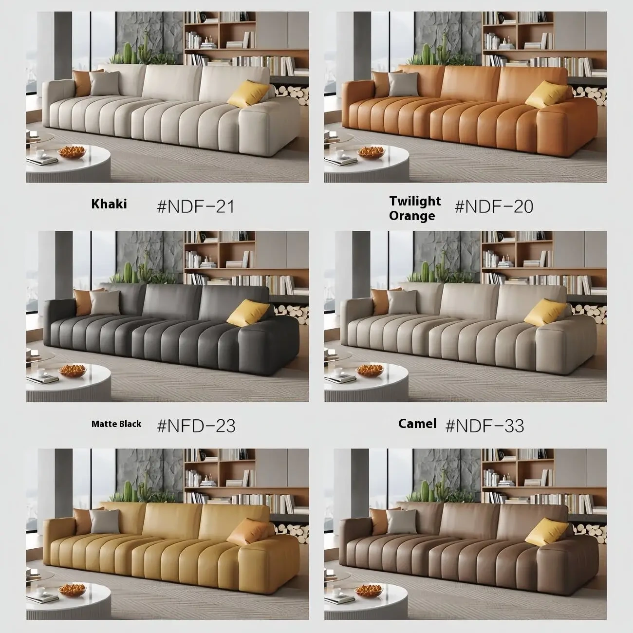 主图-07 Globe Furnishings - Light luxury piano key leather sofa