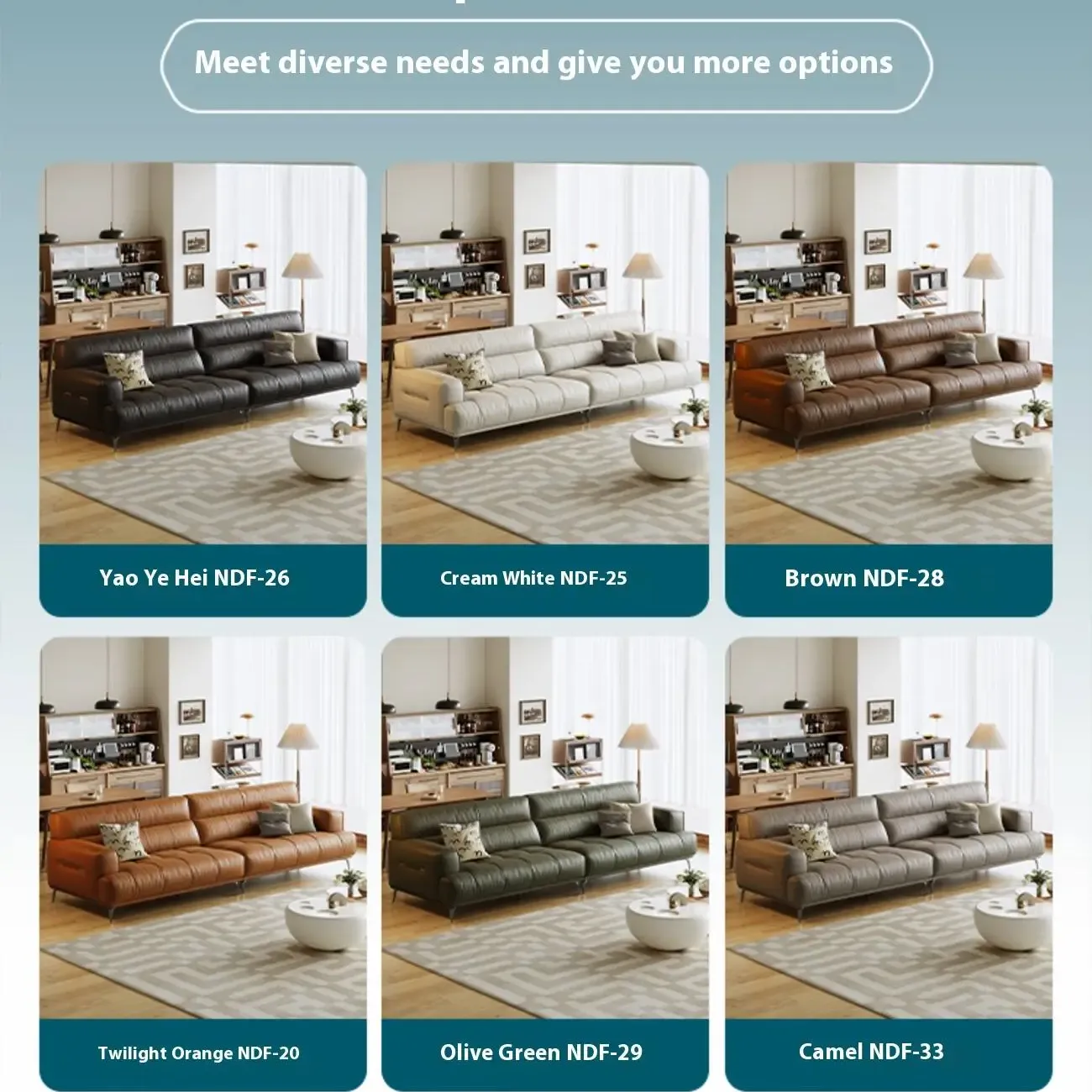 主图-07 Globe Furnishings - Italian-style immersive genuine leather sofa