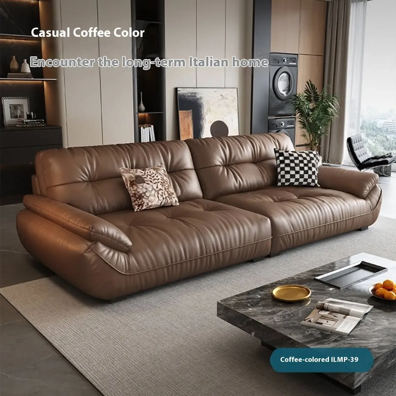 主图-07 Globe Furnishings - Luxury-inspired modern beige leather sofa