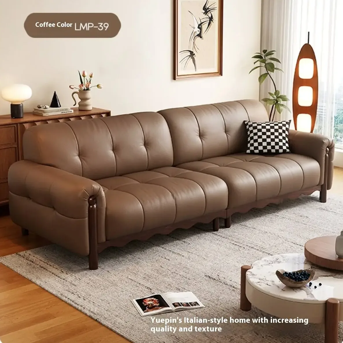 主图-07 Globe Furnishings - Vintage-inspired top-grain leather sofa