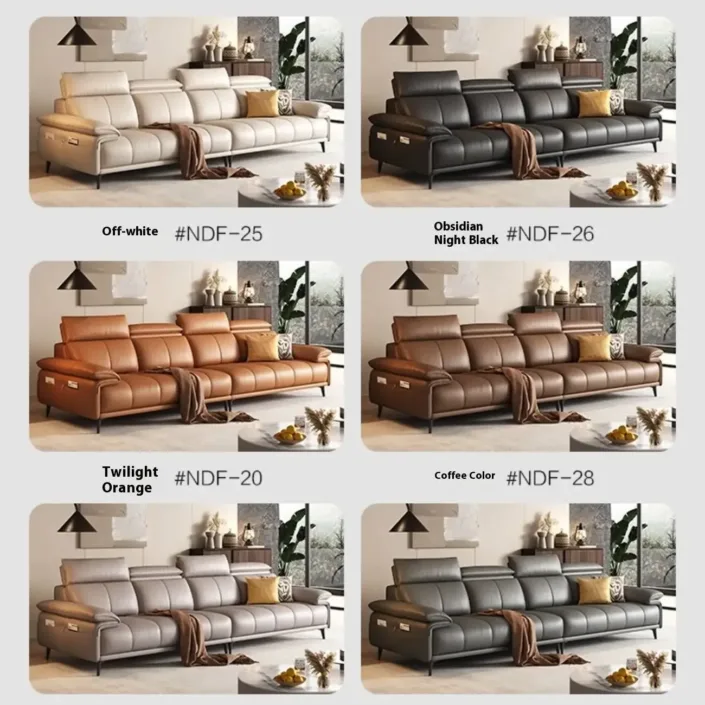 Globe Furnishings - Italian Minimalist Light Luxury Top-Grain Leather Sofa Globe Furnishings - Italian Minimalist Light Luxury Top-Grain Leather Sofa