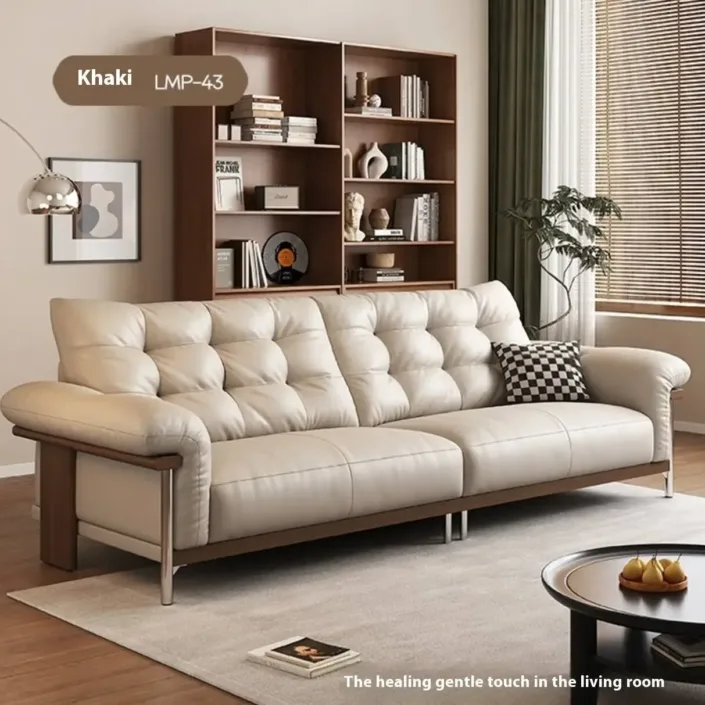 Globe Furnishings - Top Grain Leather Vintage Straight Sofa Globe Furnishings - Top Grain Leather Vintage Straight Sofa