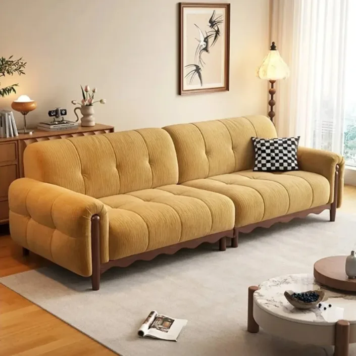 New Solid Wood Chenille French Sofa