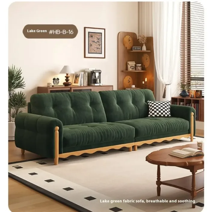 Globe Furnishings - Solid Wood Mid-Century Straight-Back Chenille Sofa Globe Furnishings - Solid Wood Mid-Century Straight-Back Chenille Sofa
