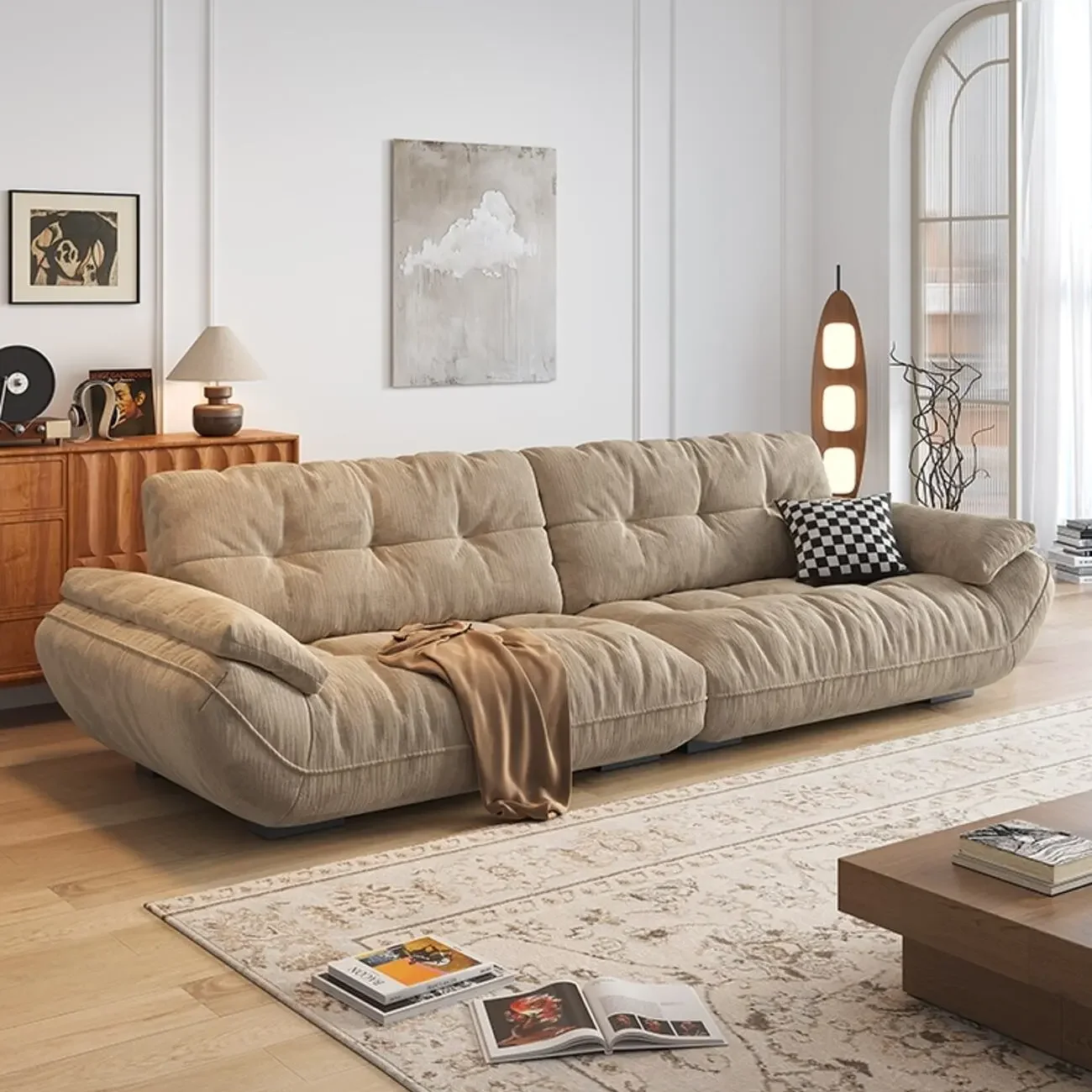 主图-08 Globe Furnishings - New Modern Cream Cloud Sofa
