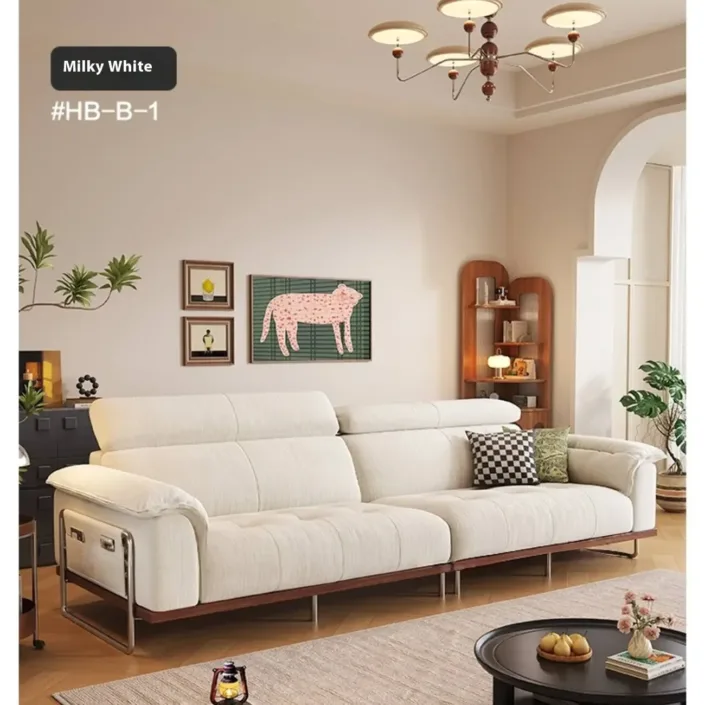 Globe Furnishings - Adjustable High-Leg Cream Vintage Sofa Globe Furnishings - Adjustable High-Leg Cream Vintage Sofa