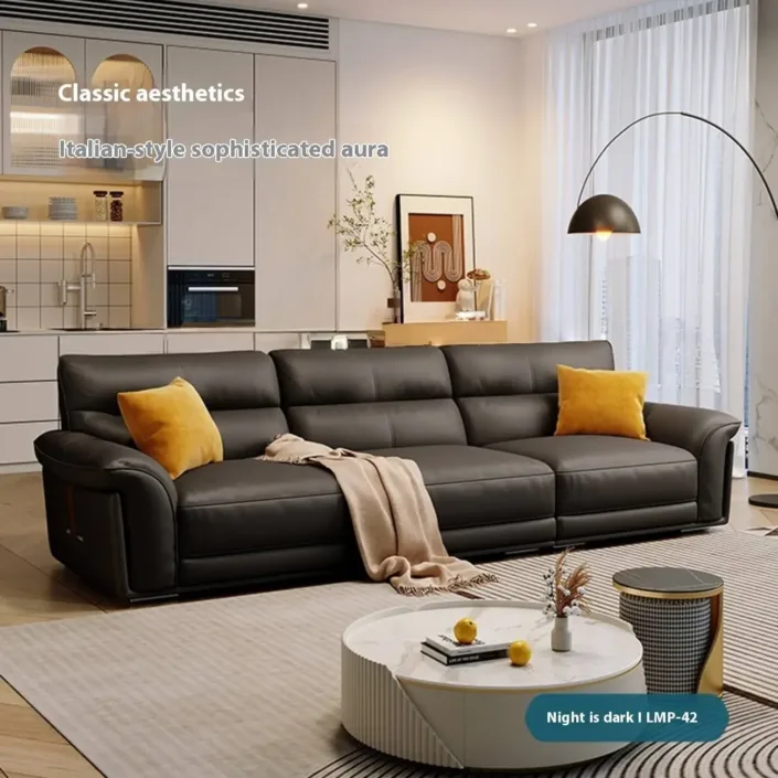 Globe Furnishings - New Italian Top-Grain Leather Light Luxury Modern Sofa Globe Furnishings - New Italian Top-Grain Leather Light Luxury Modern Sofa