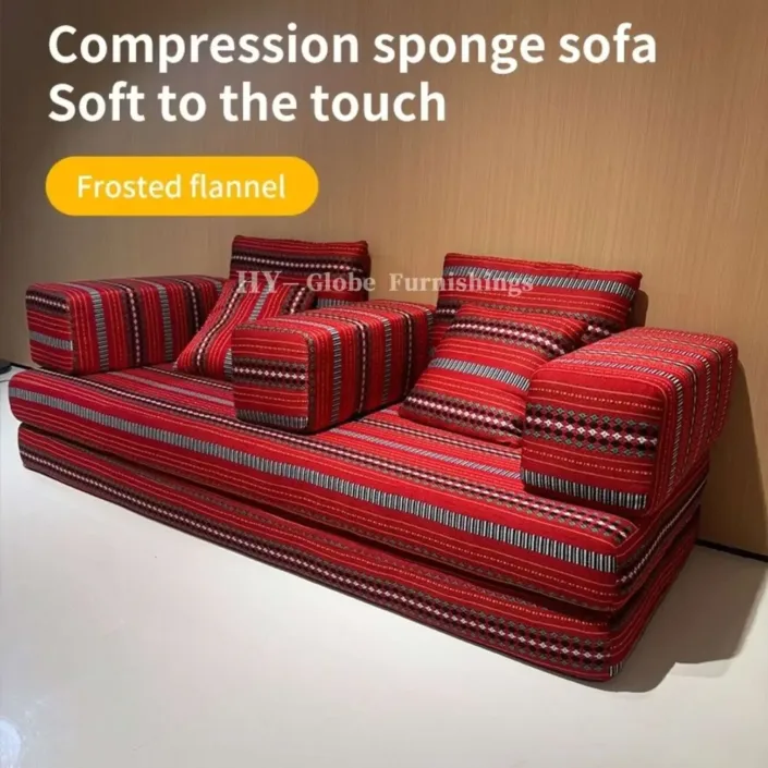Globe Furnishings - Ethnic style jacquard fabric compressed sofa Globe Furnishings - Ethnic style jacquard fabric compressed sofa