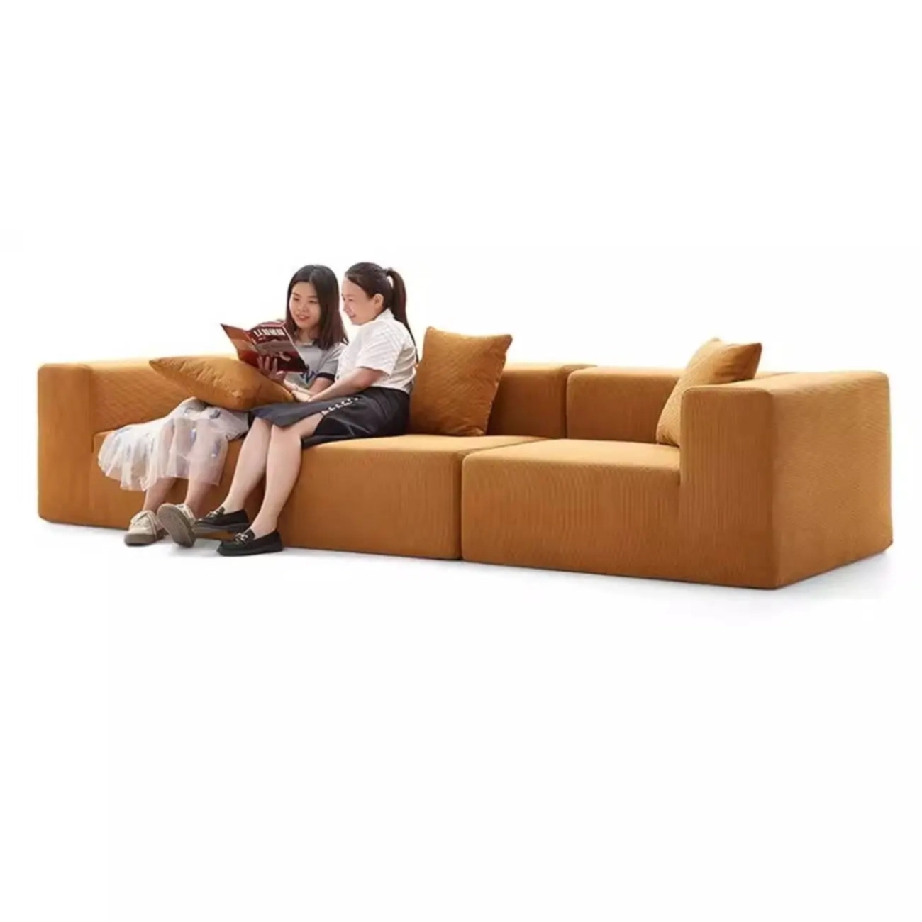 主图-4 Globe Furnishings - Folded Tofu-Style Modular Cushion Cover for Fabric Sofa