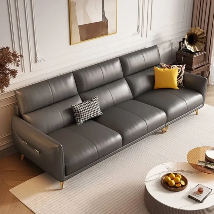 Globe Furnishings - Italian Cloud-Feel Comfort Genuine Leather Sofa Globe Furnishings - Italian Cloud-Feel Comfort Genuine Leather Sofa