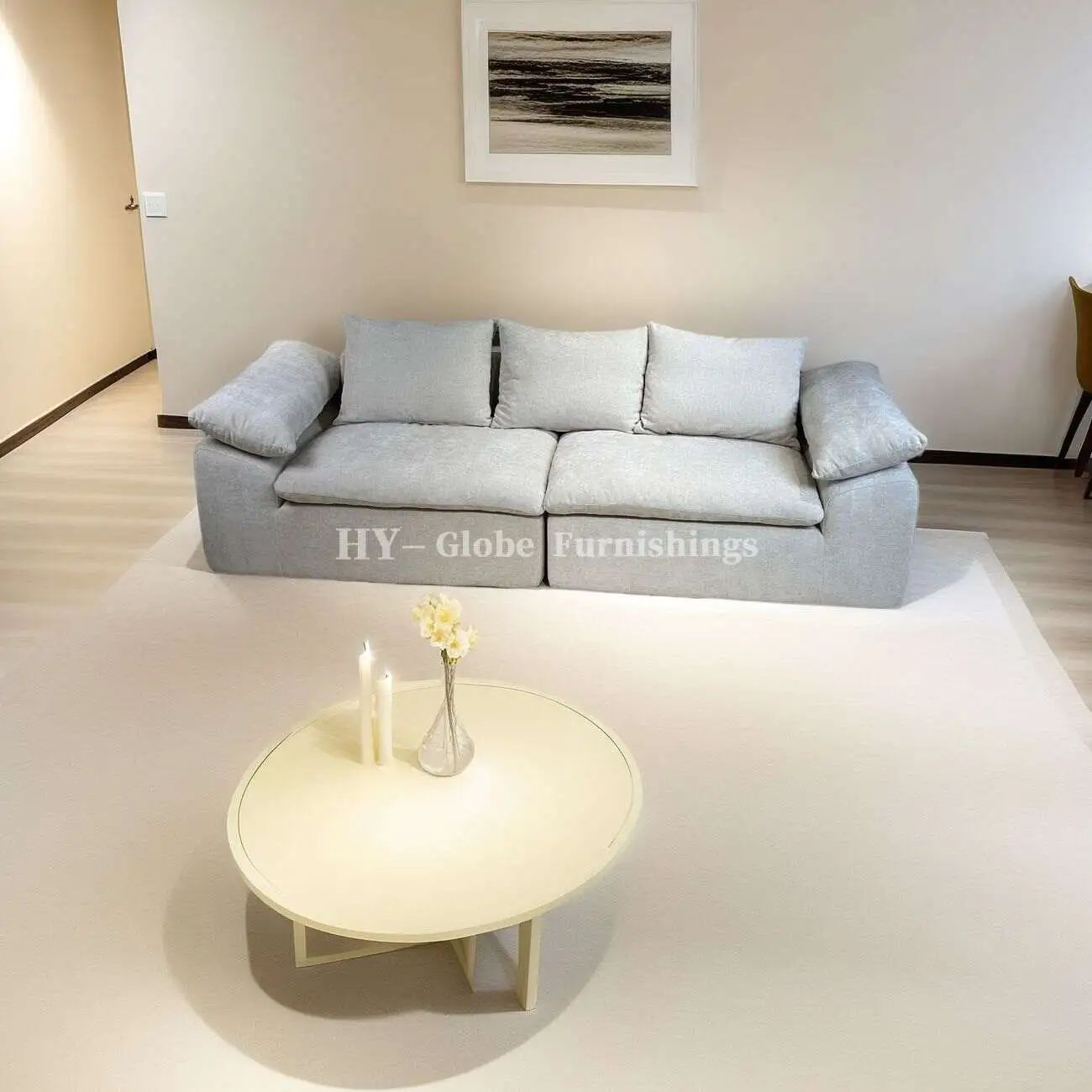北欧奶油-客厅_33734537_1 Globe Furnishings - Cloud Comfort Compression Sofa