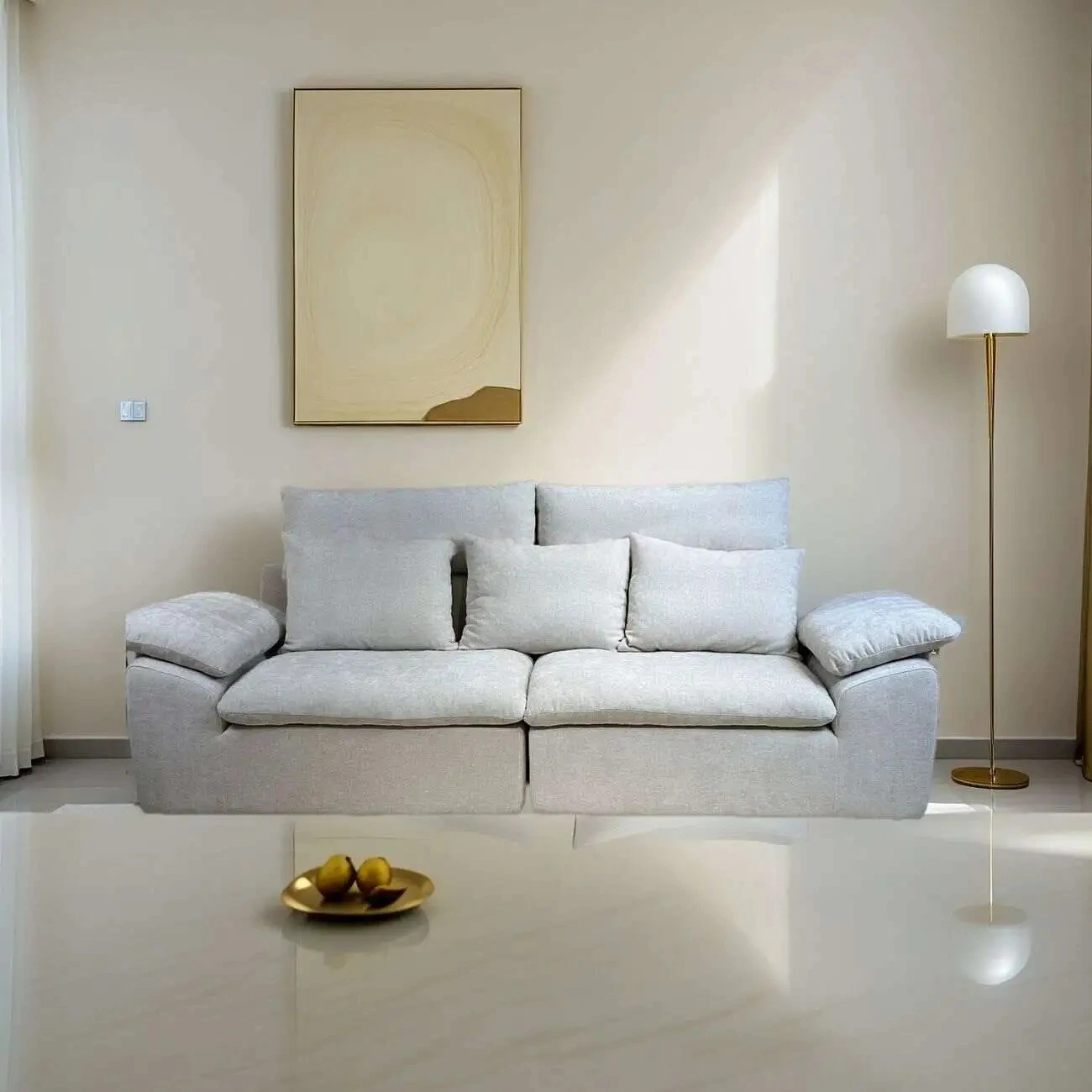 北欧奶油-客厅_33734537_3 Globe Furnishings - Cloud Comfort Compression Sofa