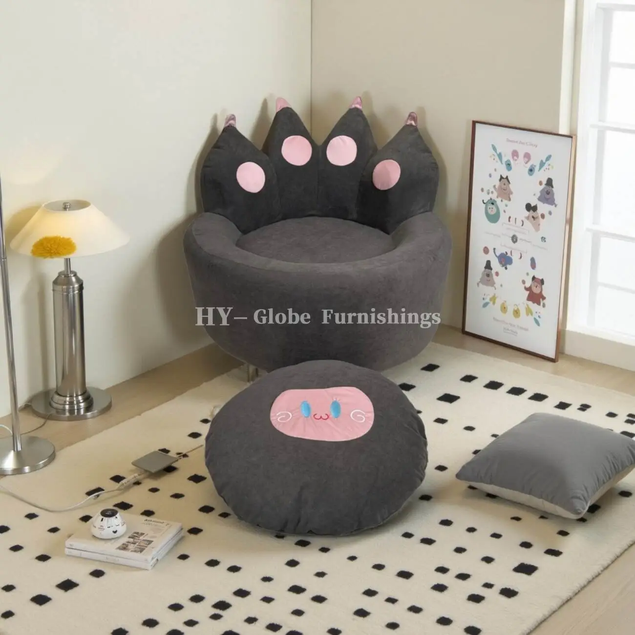 Globe Furnishings - Monster Cute Claw Compressed Sofa 奶油家居_33732670_3
