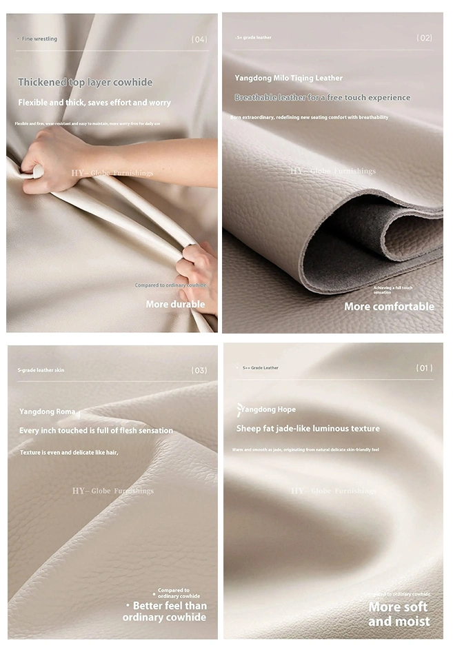 Globe Furnishings - Creamy Top-Grain Leather Swan Sofa: New Seasonal Release