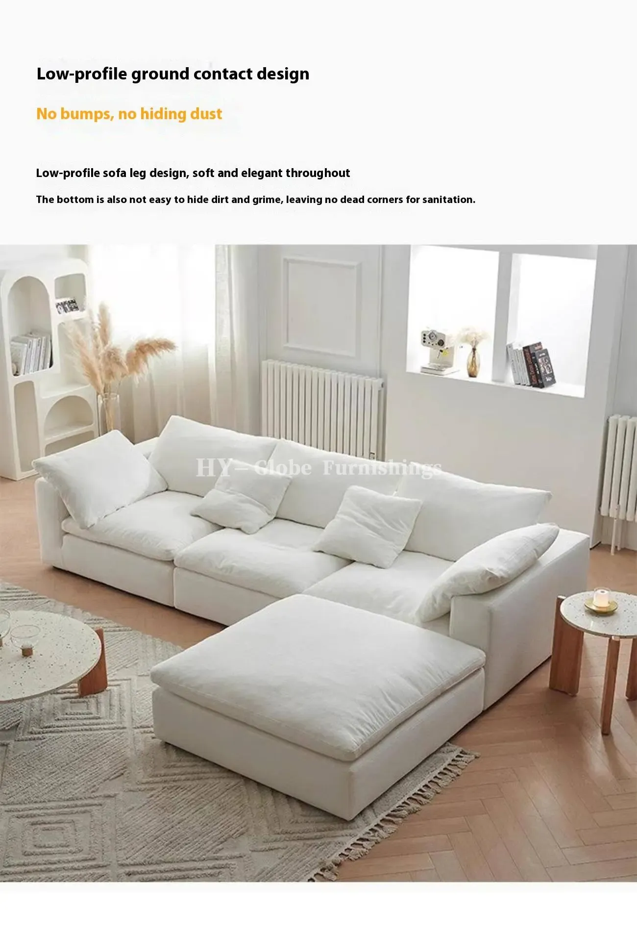 Globe Furnishings - Cloud French Cream-Style Compression Sofa