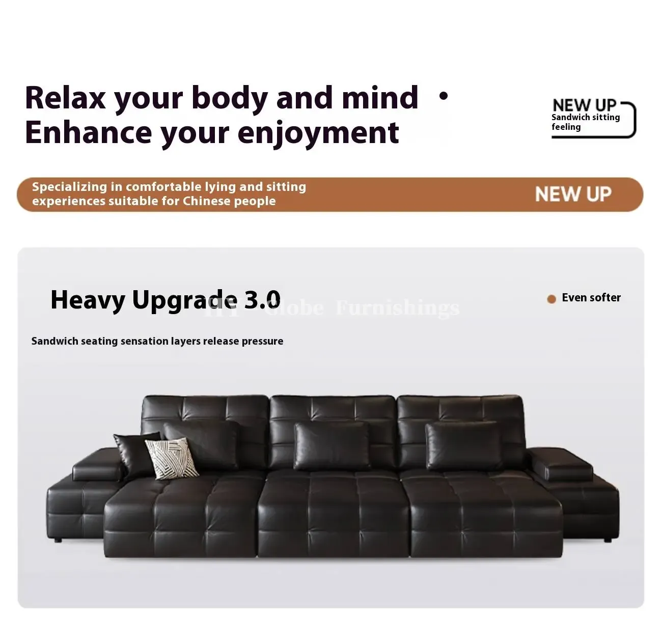 Globe Furnishings - Laurence Electric Multifunctional Leather Sofa