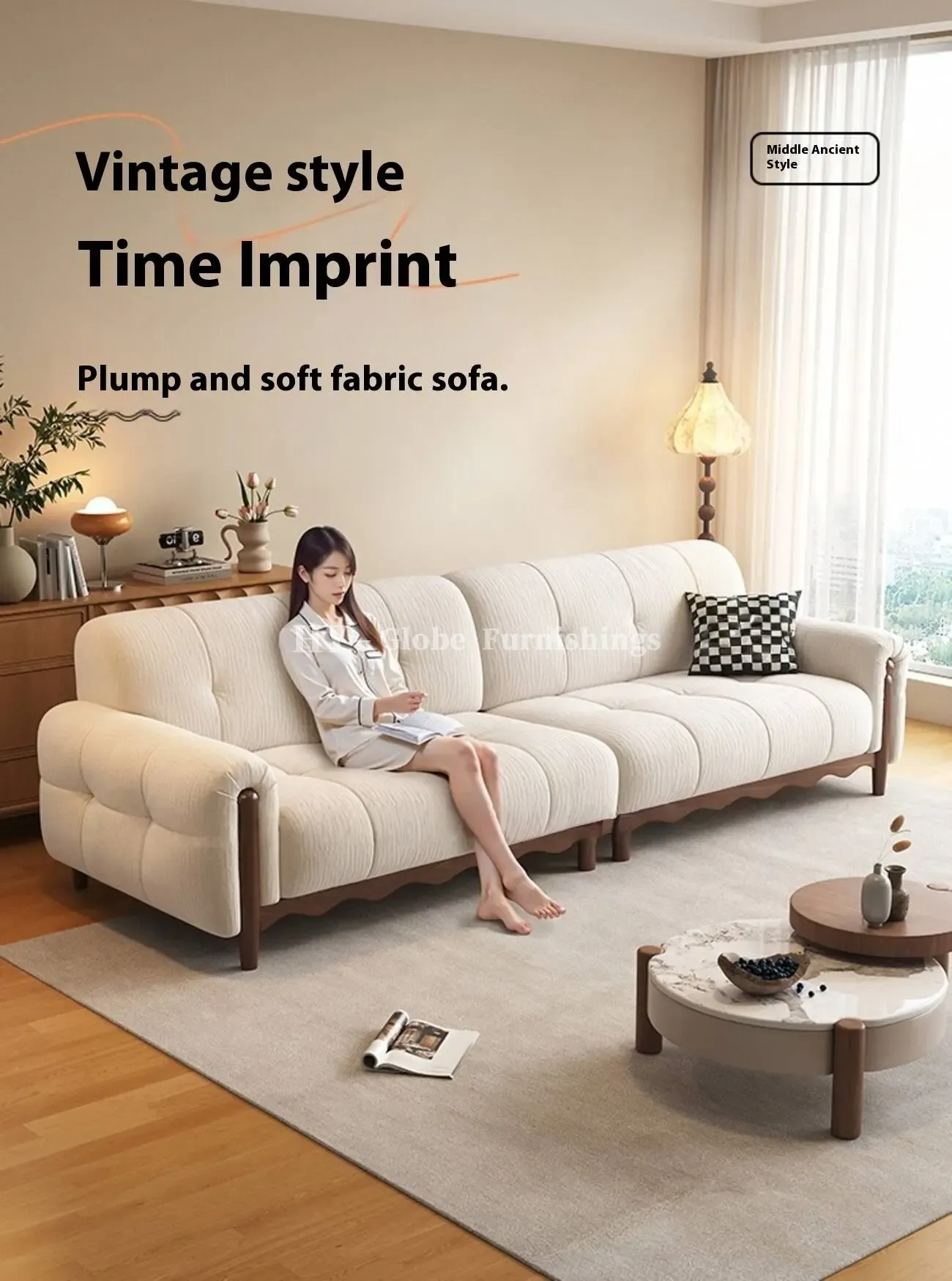 Globe Furnishings - New Solid Wood Chenille French Sofa