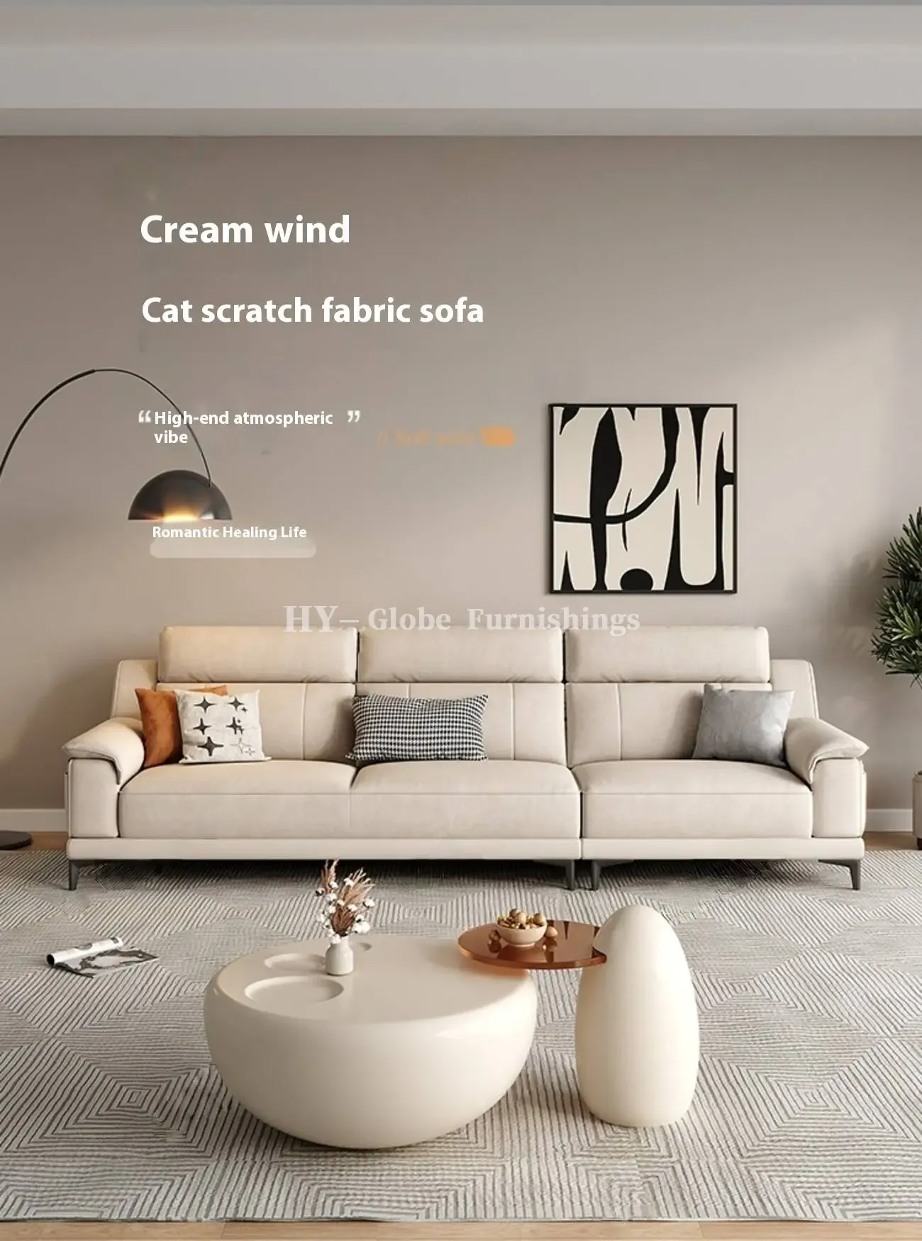 Globe Furnishings - Minimalist Tech-Infused Upholstered Sofa