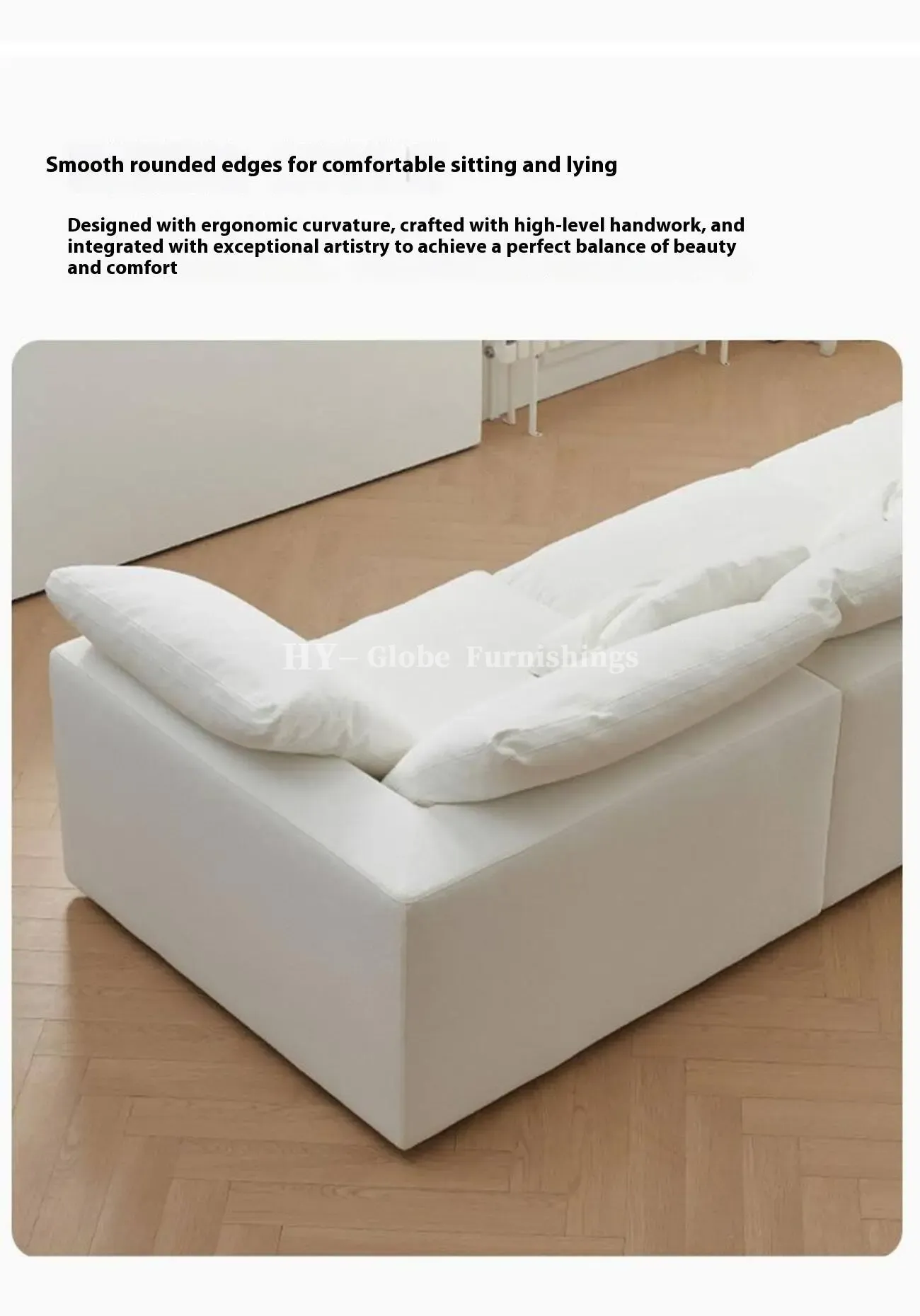 Globe Furnishings - Cloud French Cream-Style Compression Sofa