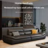 Italian Minimalist Top-Grain Leather Sailboat Sofa