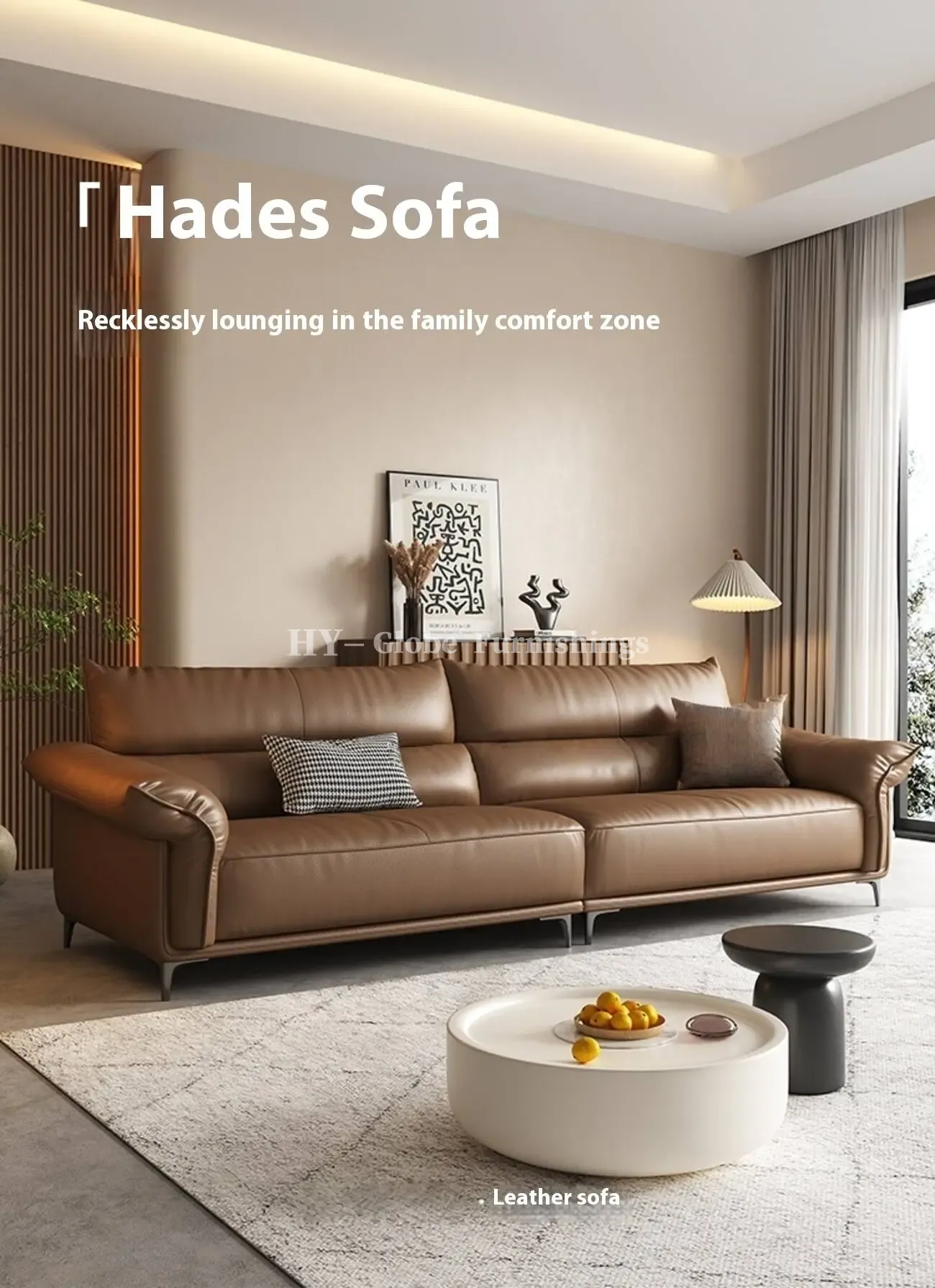 Globe Furnishings - Luxurious Harbour Italian Leather Sofa