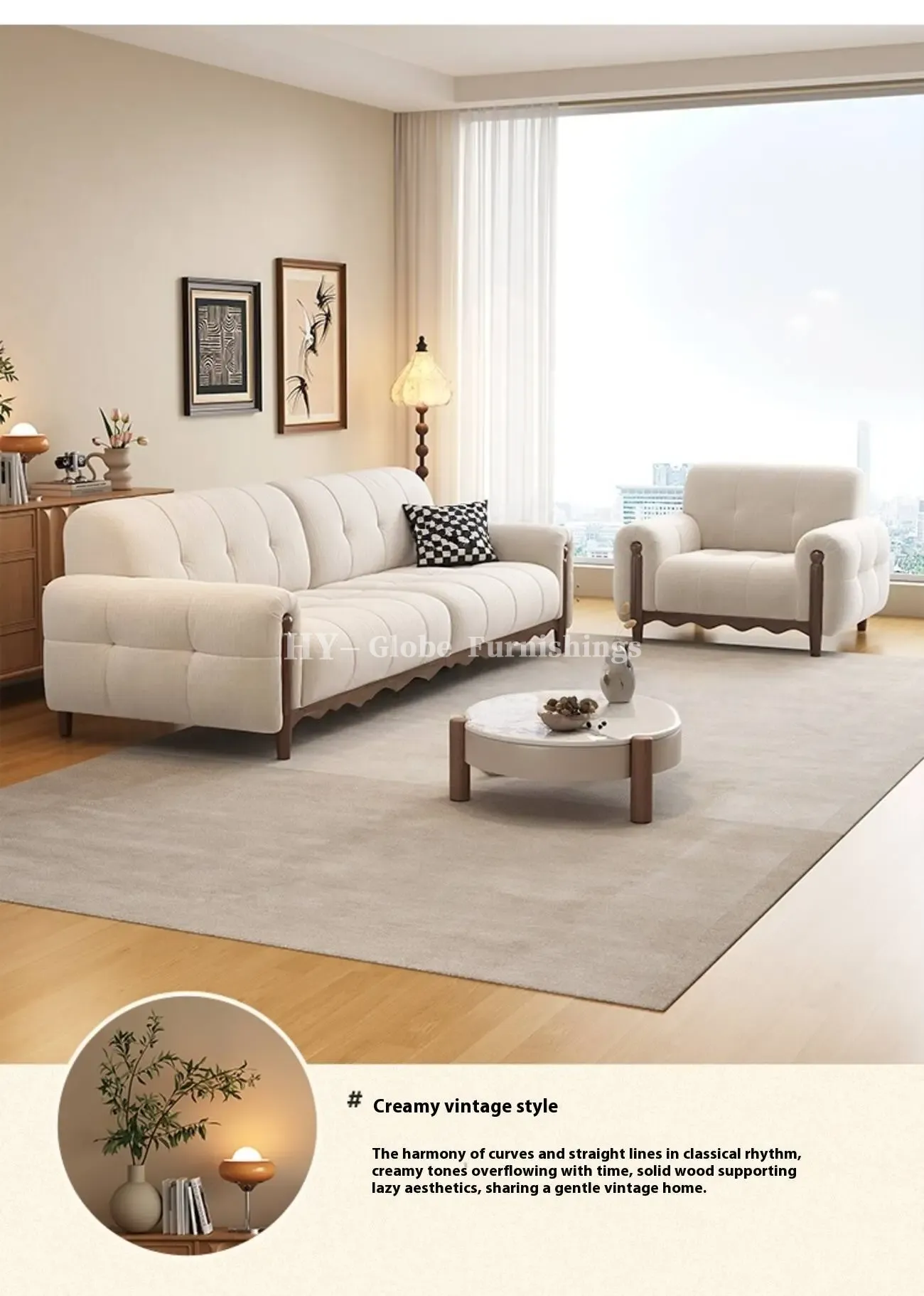 Globe Furnishings - New Solid Wood Chenille French Sofa