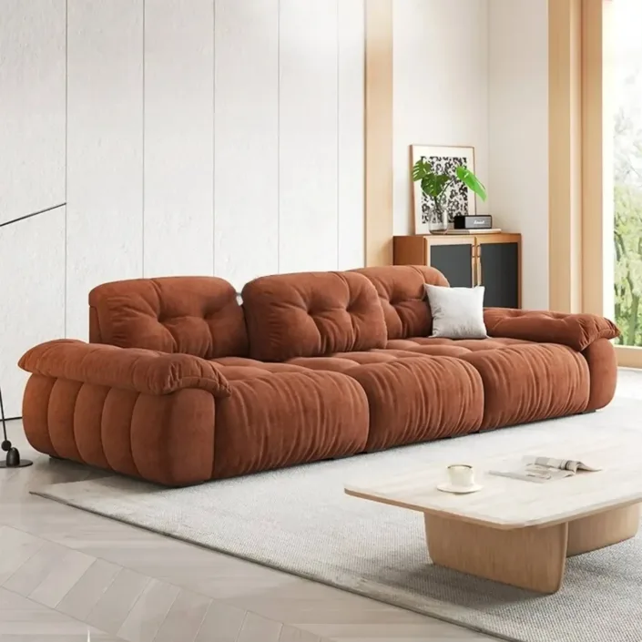 Globe Furnishings - Italian Minimalist Deep-Seated Straight-Back Chenille Upholstered Cloud-Like Sofa Globe Furnishings - Italian Minimalist Deep-Seated Straight-Back Chenille Upholstered Cloud-Like Sofa