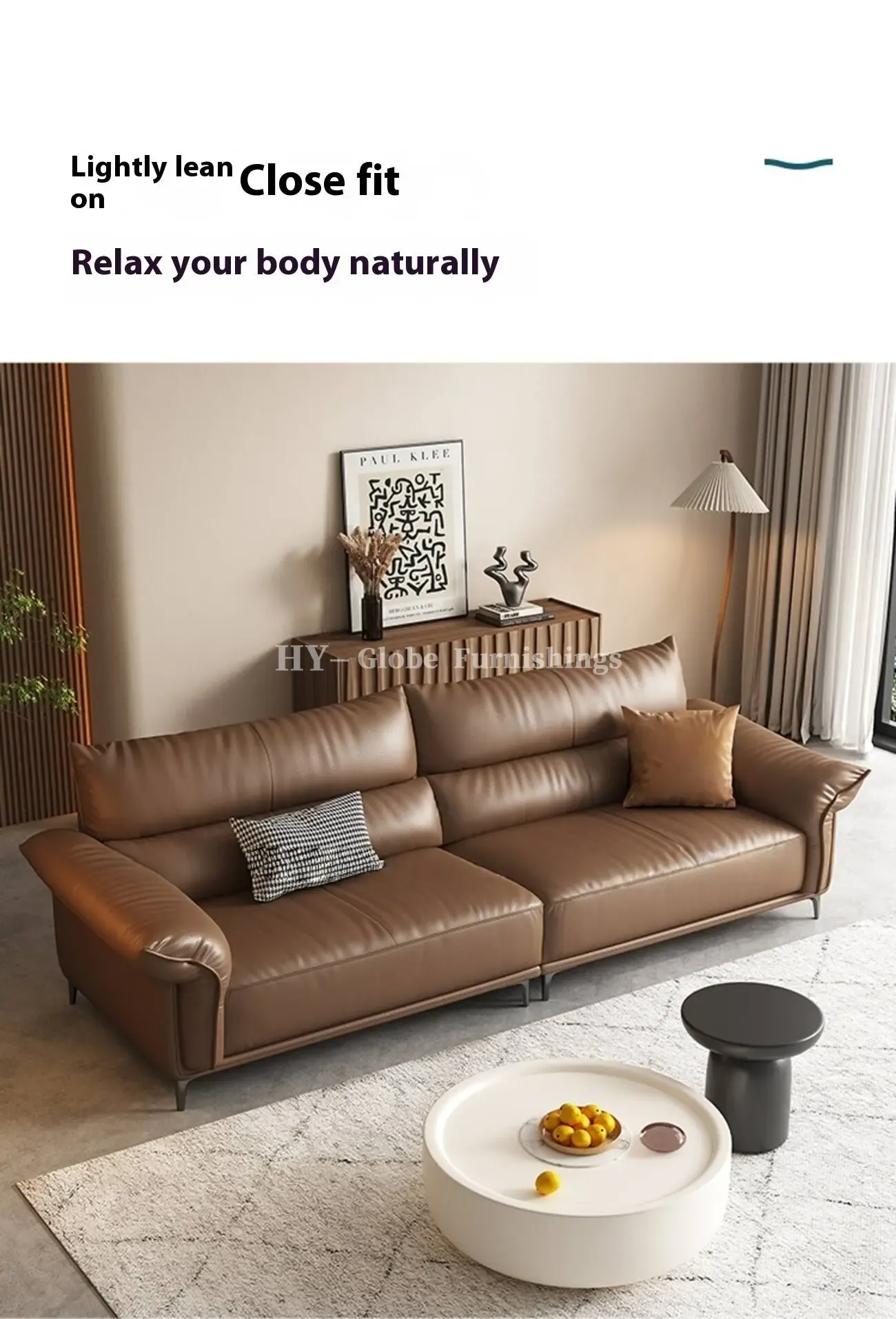 Globe Furnishings - Luxurious Harbour Italian Leather Sofa