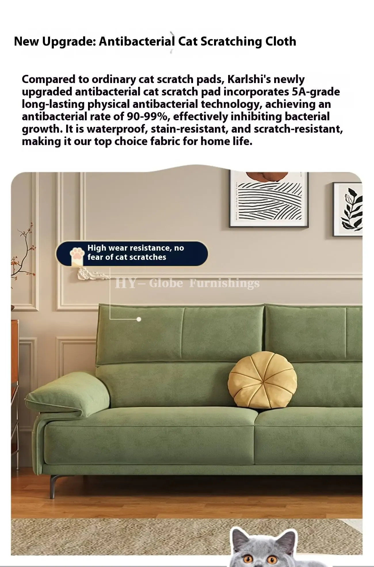 Globe Furnishings - Modular Creamy Style Tech Fabric Sofa