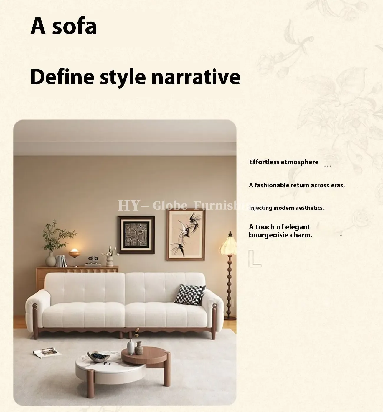 Globe Furnishings - New Solid Wood Chenille French Sofa
