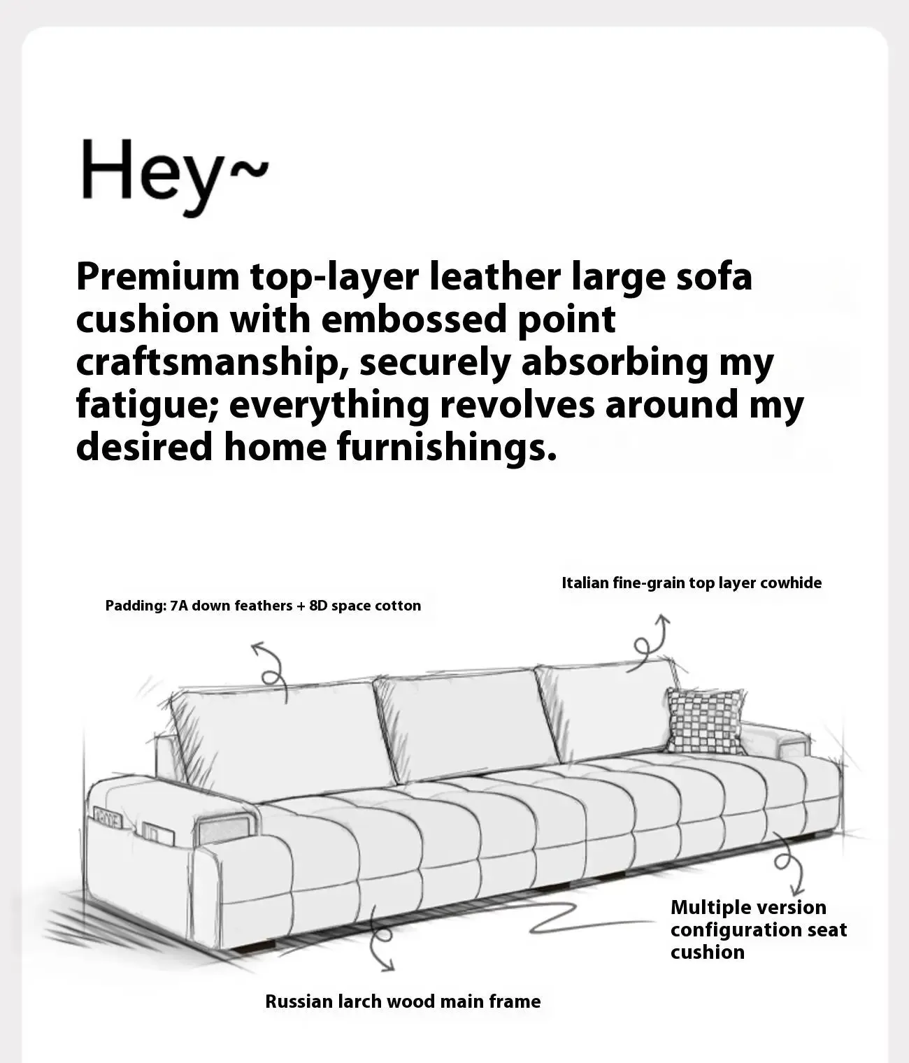 Globe Furnishings - Lawrence top grain cowhide leather sofa