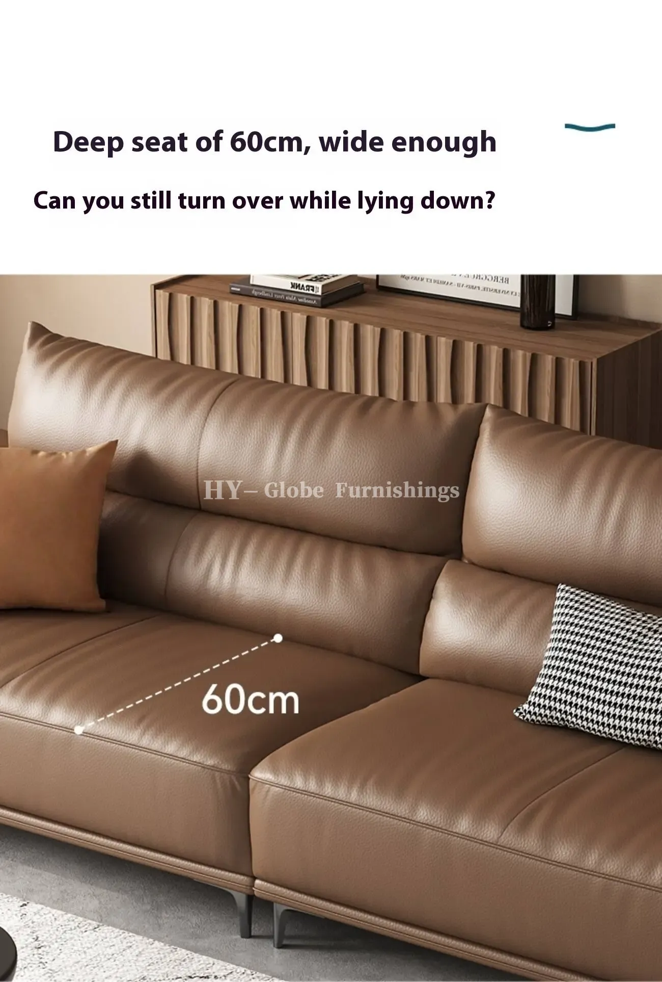 Globe Furnishings - Luxurious Harbour Italian Leather Sofa