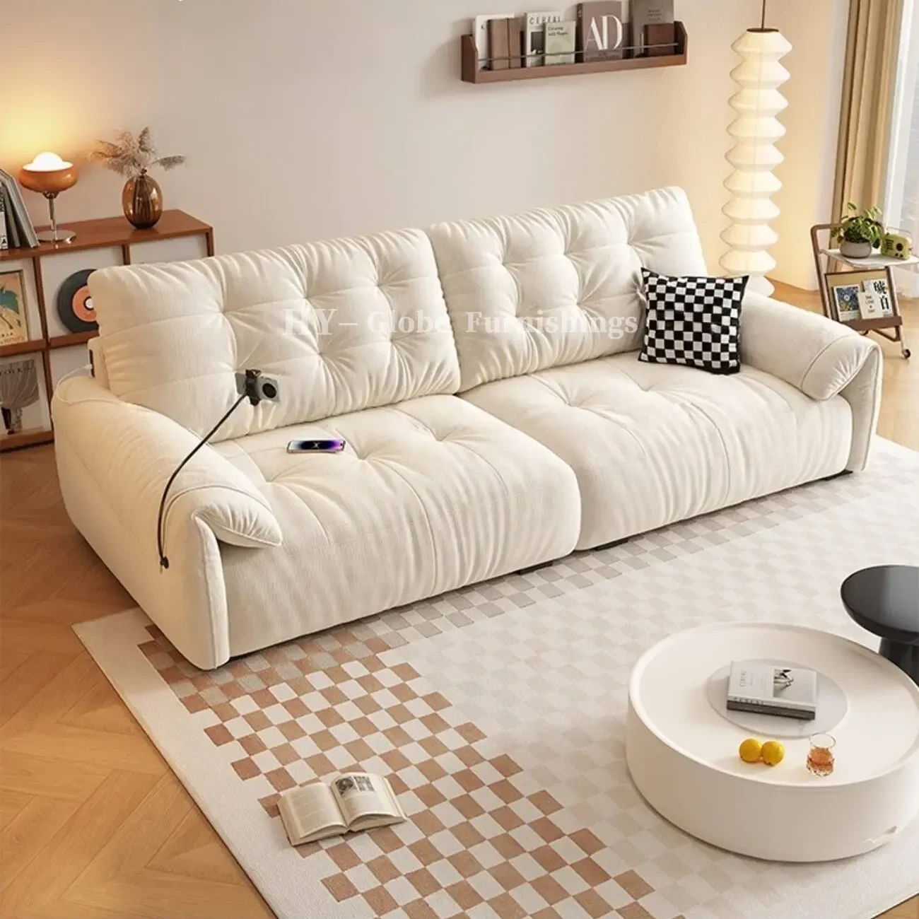 Globe Furnishings - Piano-Key Multi-Functional Lazy Fabric Sofa
