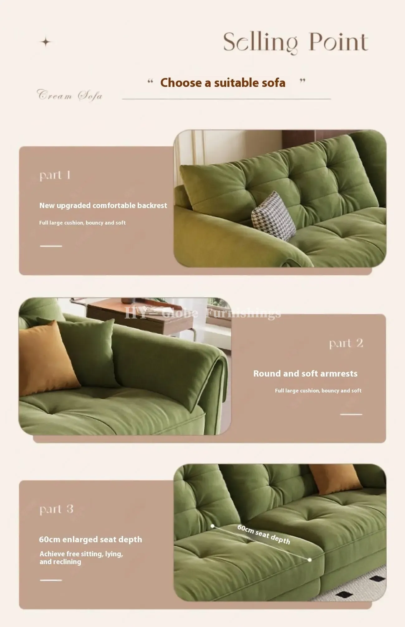 Globe Furnishings - French Vintage Fabric Sofa