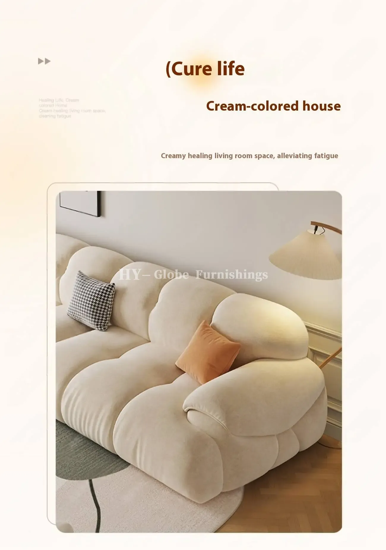 Globe Furnishings - Retro Compact Straight Cotton Candy Sofa
