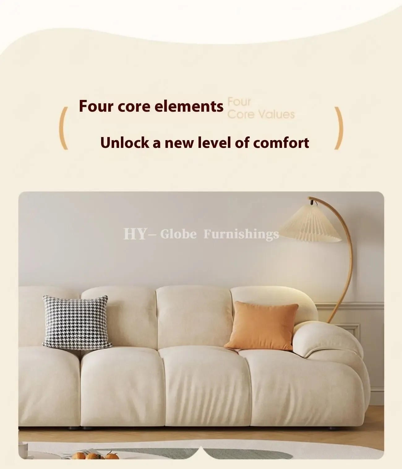 Globe Furnishings - Retro Compact Straight Cotton Candy Sofa