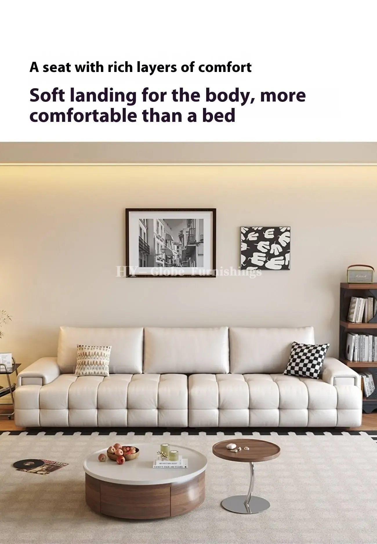 Globe Furnishings - Lawrence top grain cowhide leather sofa
