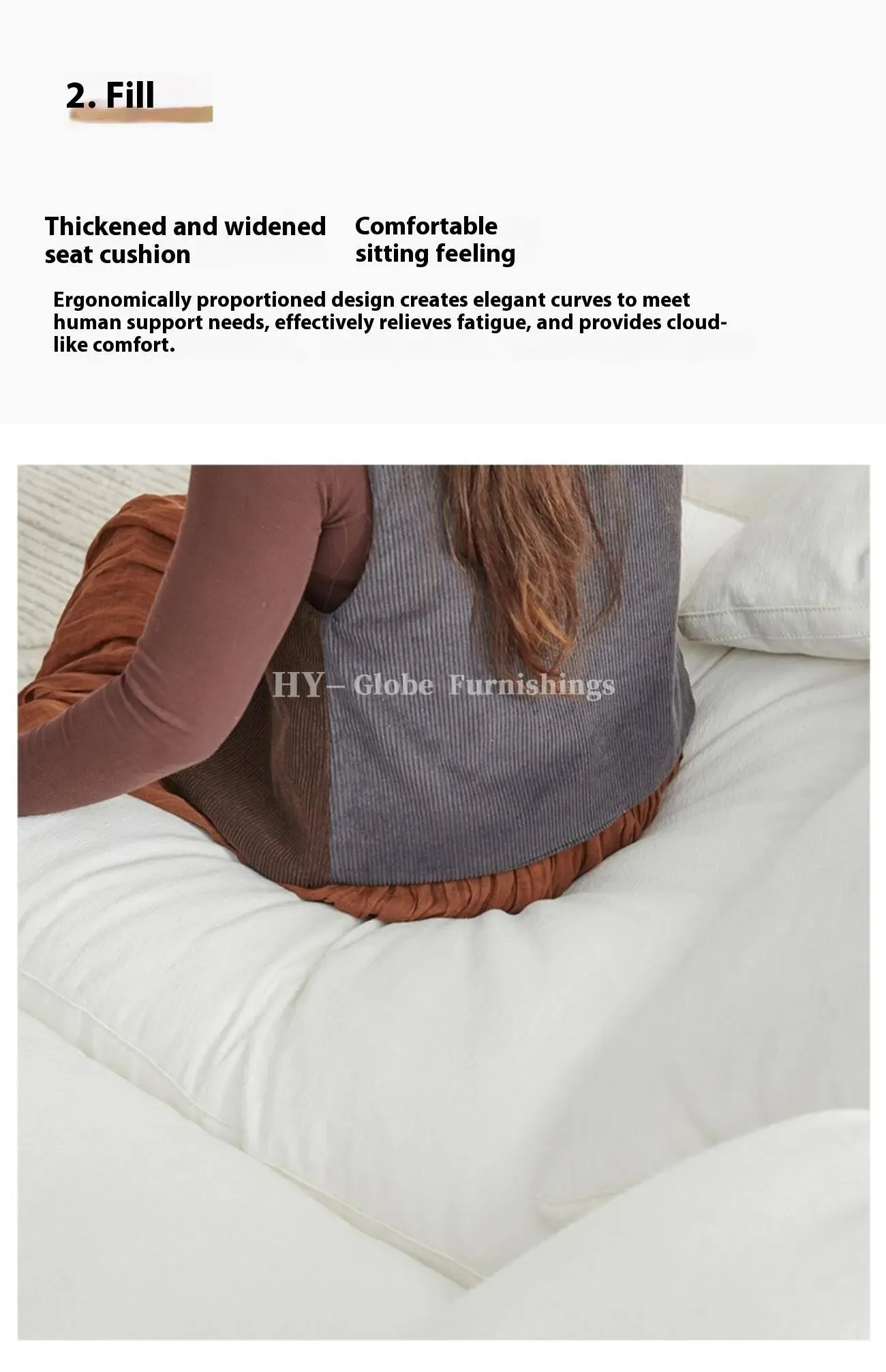 Globe Furnishings - Cloud French Cream-Style Compression Sofa