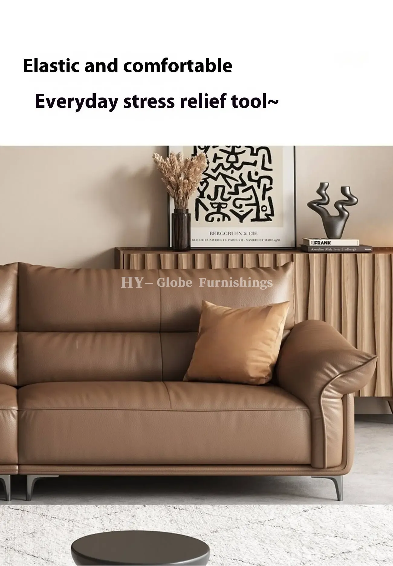Globe Furnishings - Luxurious Harbour Italian Leather Sofa