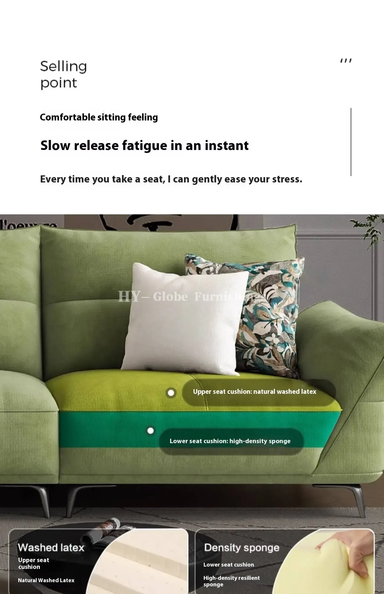 Globe Furnishings - Cream-Style Tech Fabric Sofa