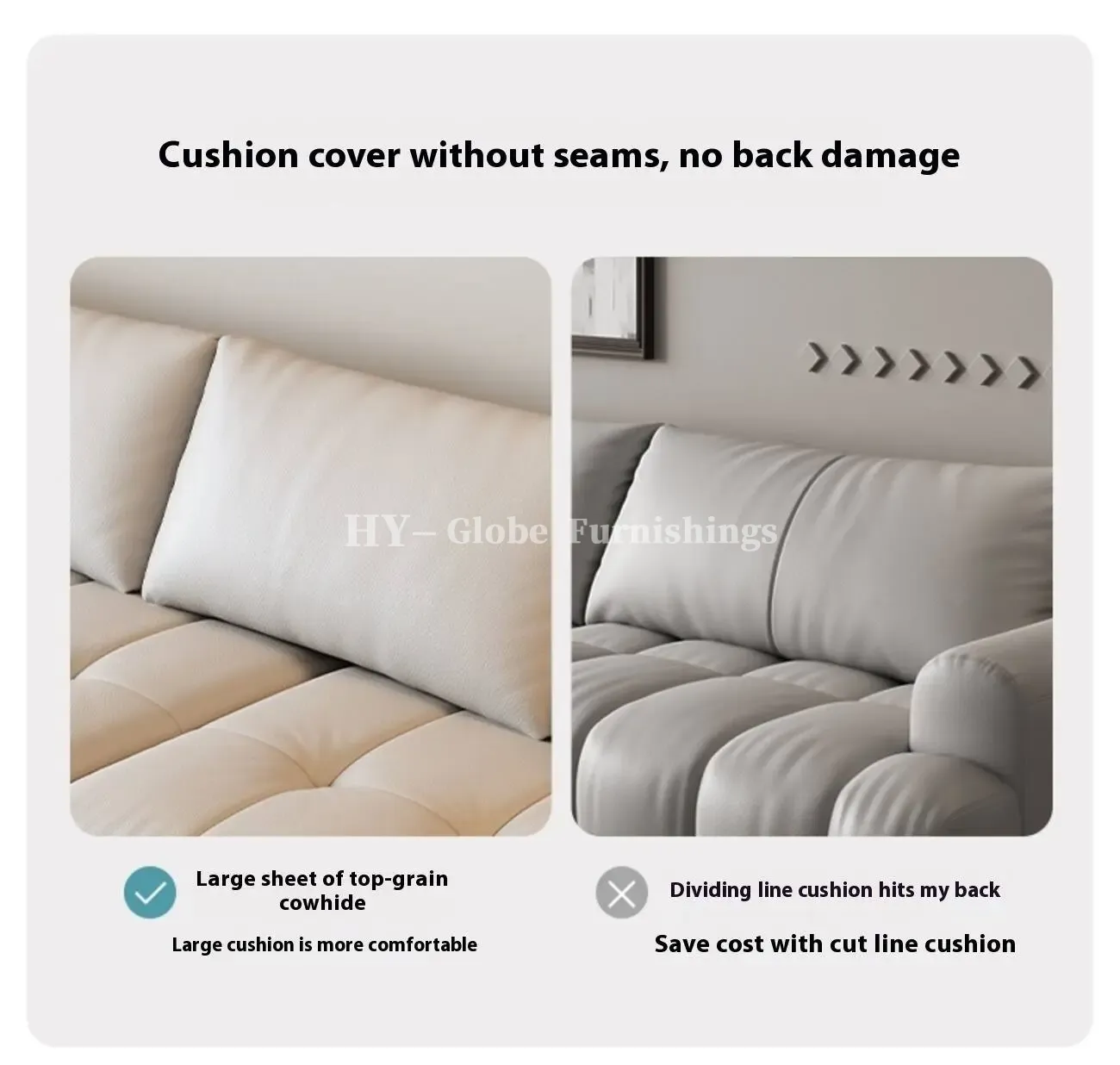 Globe Furnishings - Lawrence top grain cowhide leather sofa
