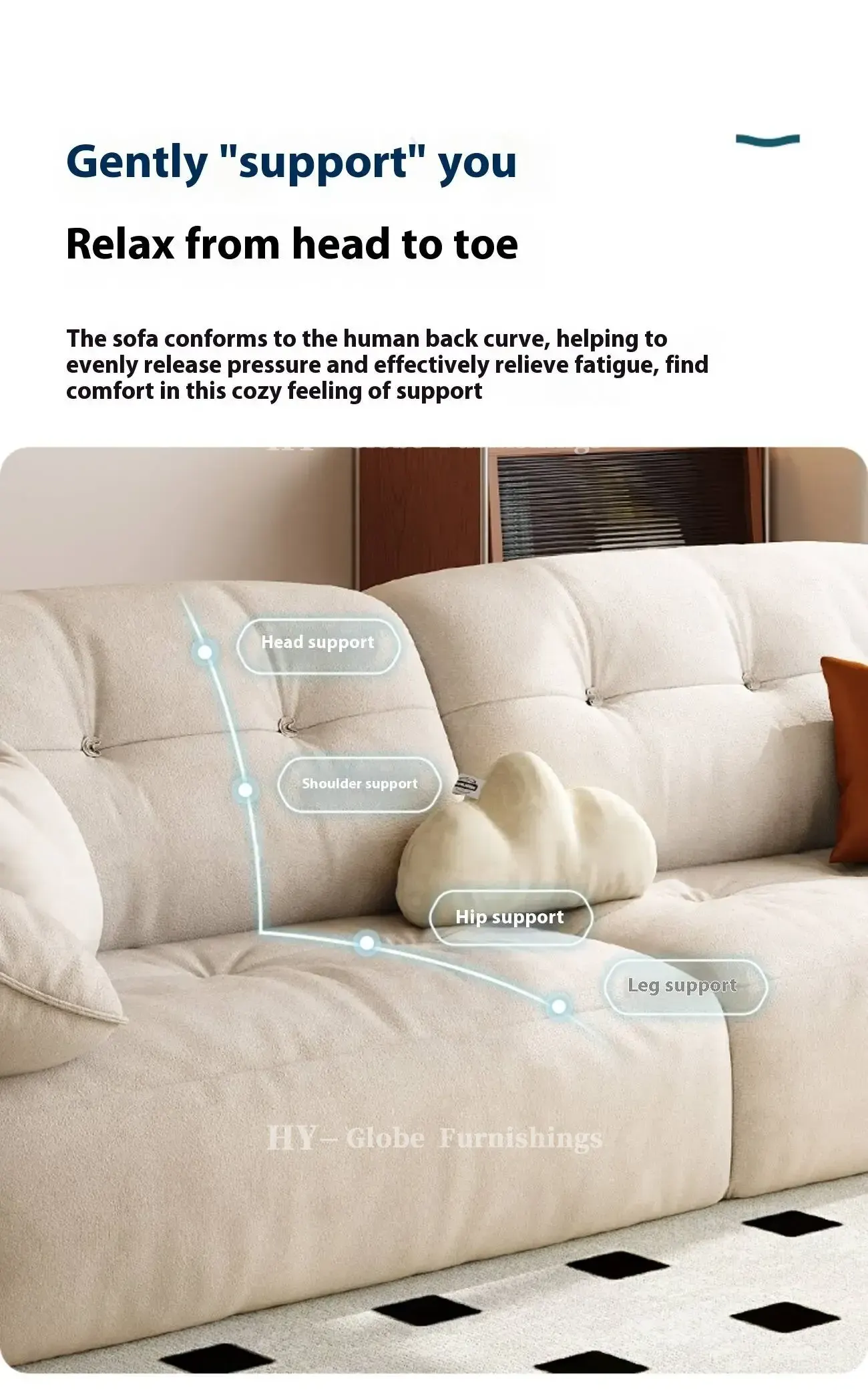 Globe Furnishings - Modern Minimalist Extendable Electric Sofa