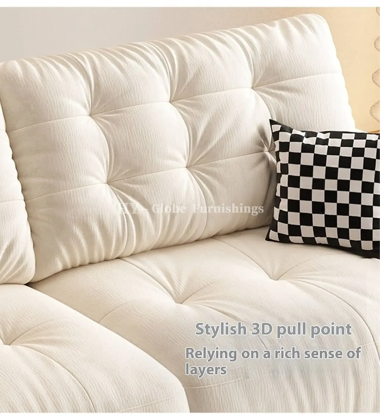 Globe Furnishings - Piano-Key Multi-Functional Lazy Fabric Sofa