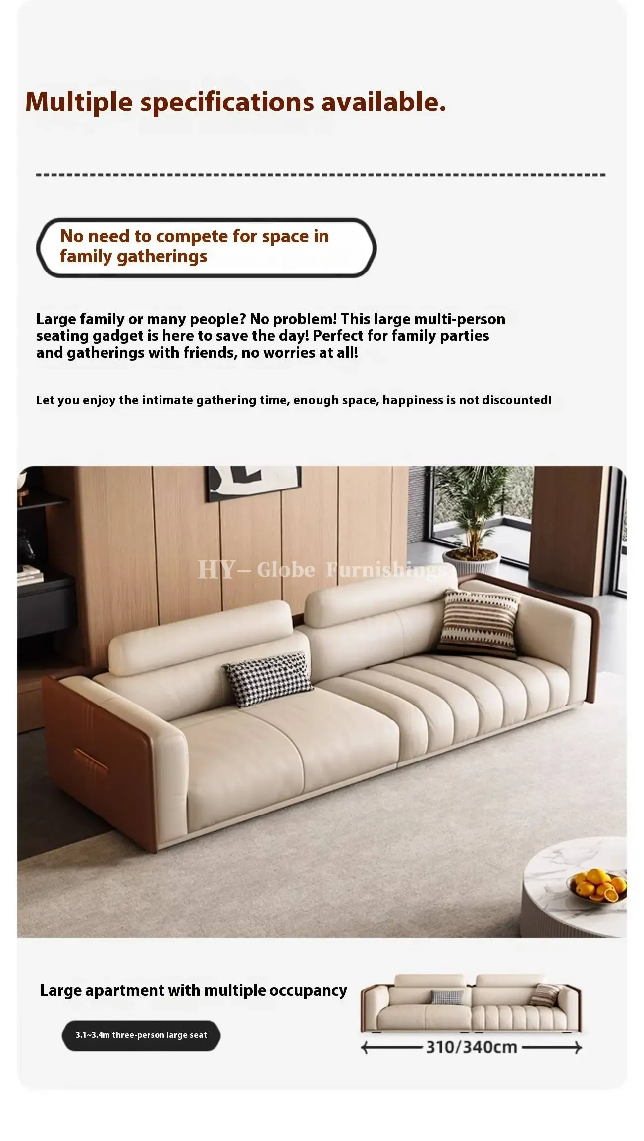 Globe Furnishings - Lawrence top grain cowhide leather sofa