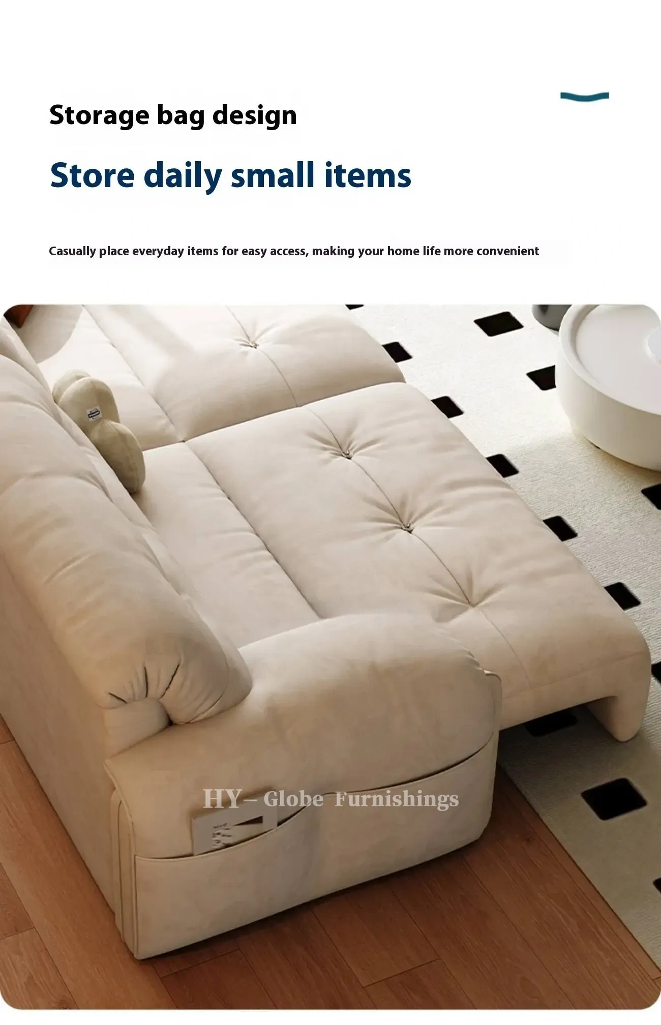 Globe Furnishings - Modern Minimalist Extendable Electric Sofa