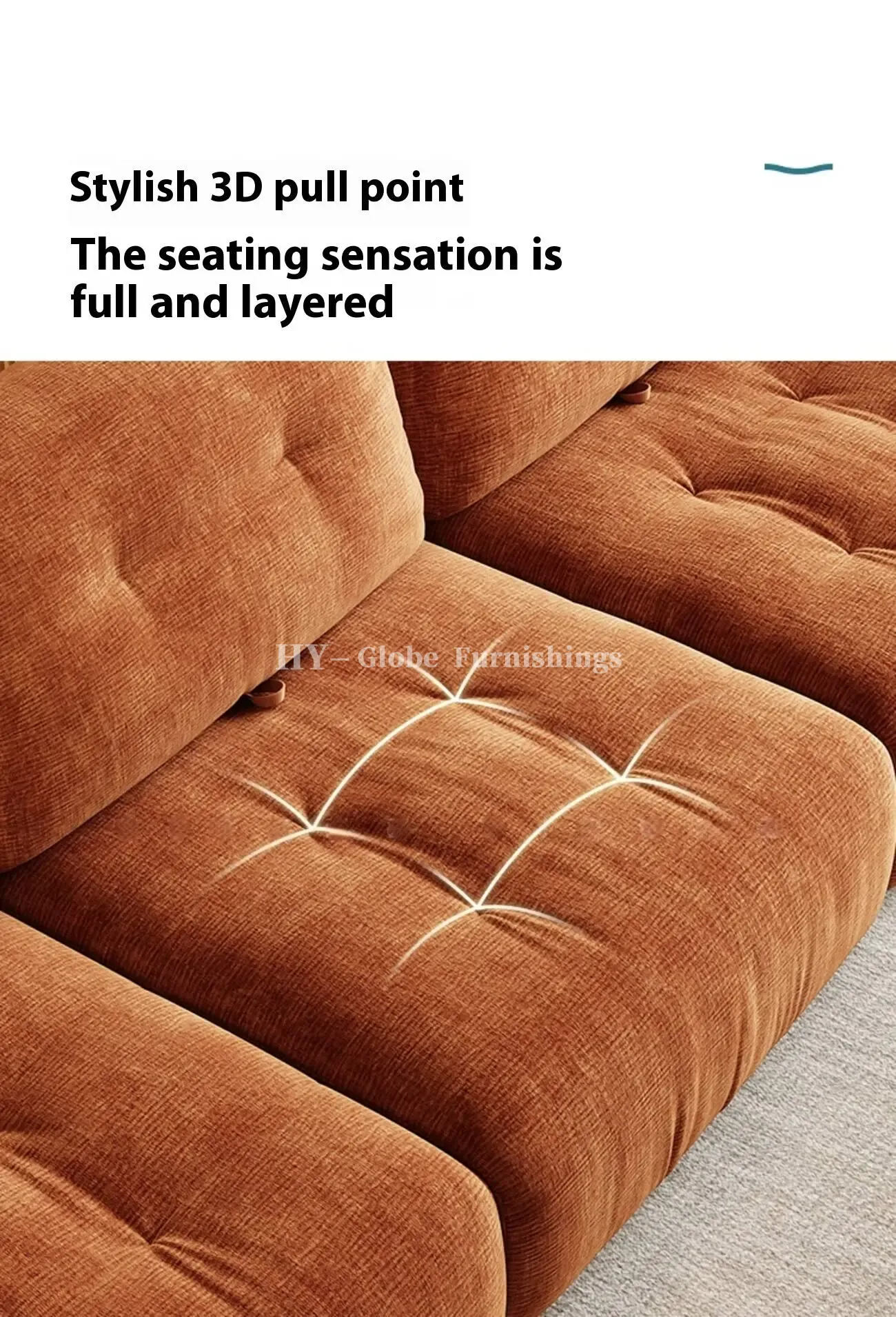 Globe Furnishings - Minimalist Modern Adjustable Pumpkin Sofa