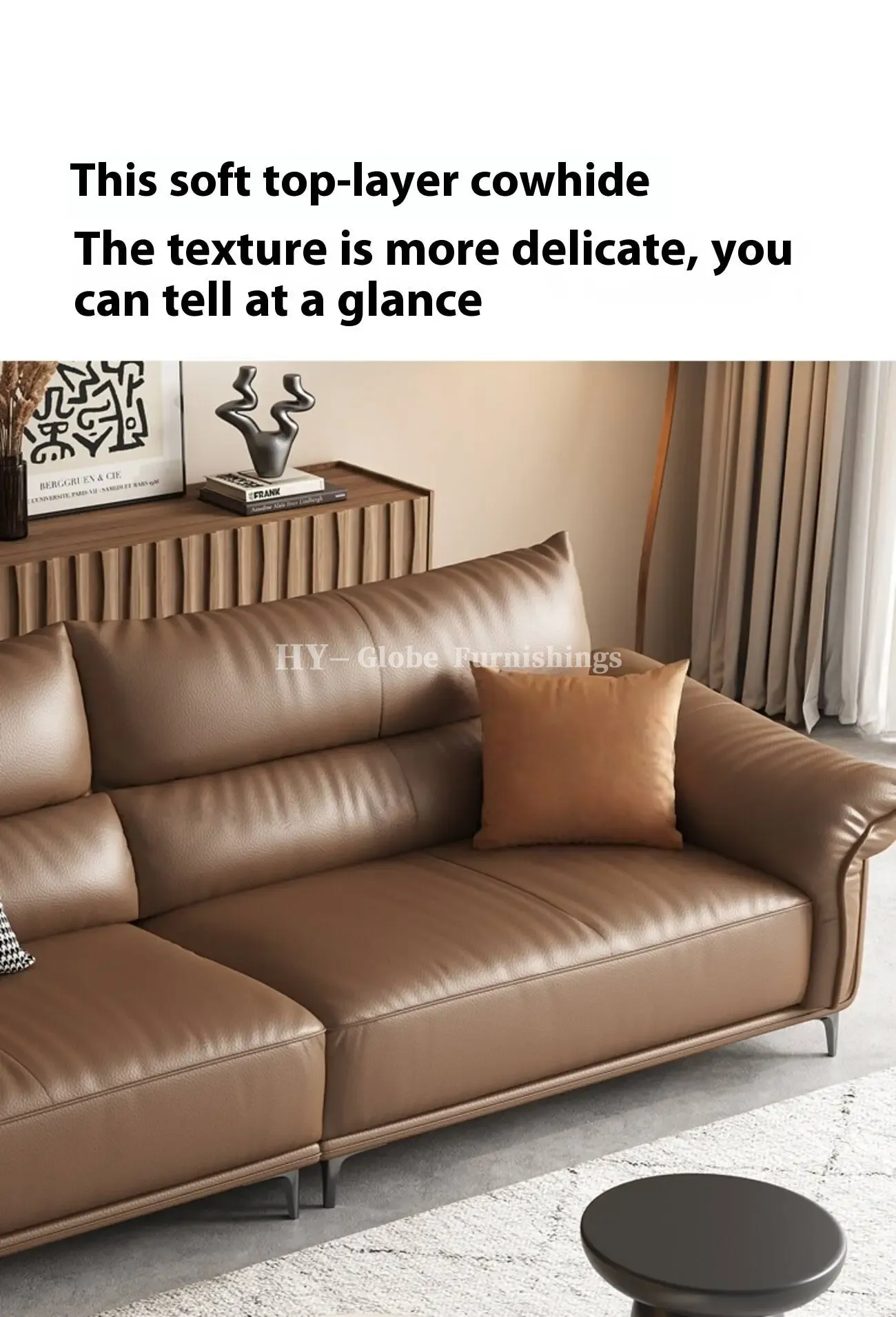 Globe Furnishings - Luxurious Harbour Italian Leather Sofa