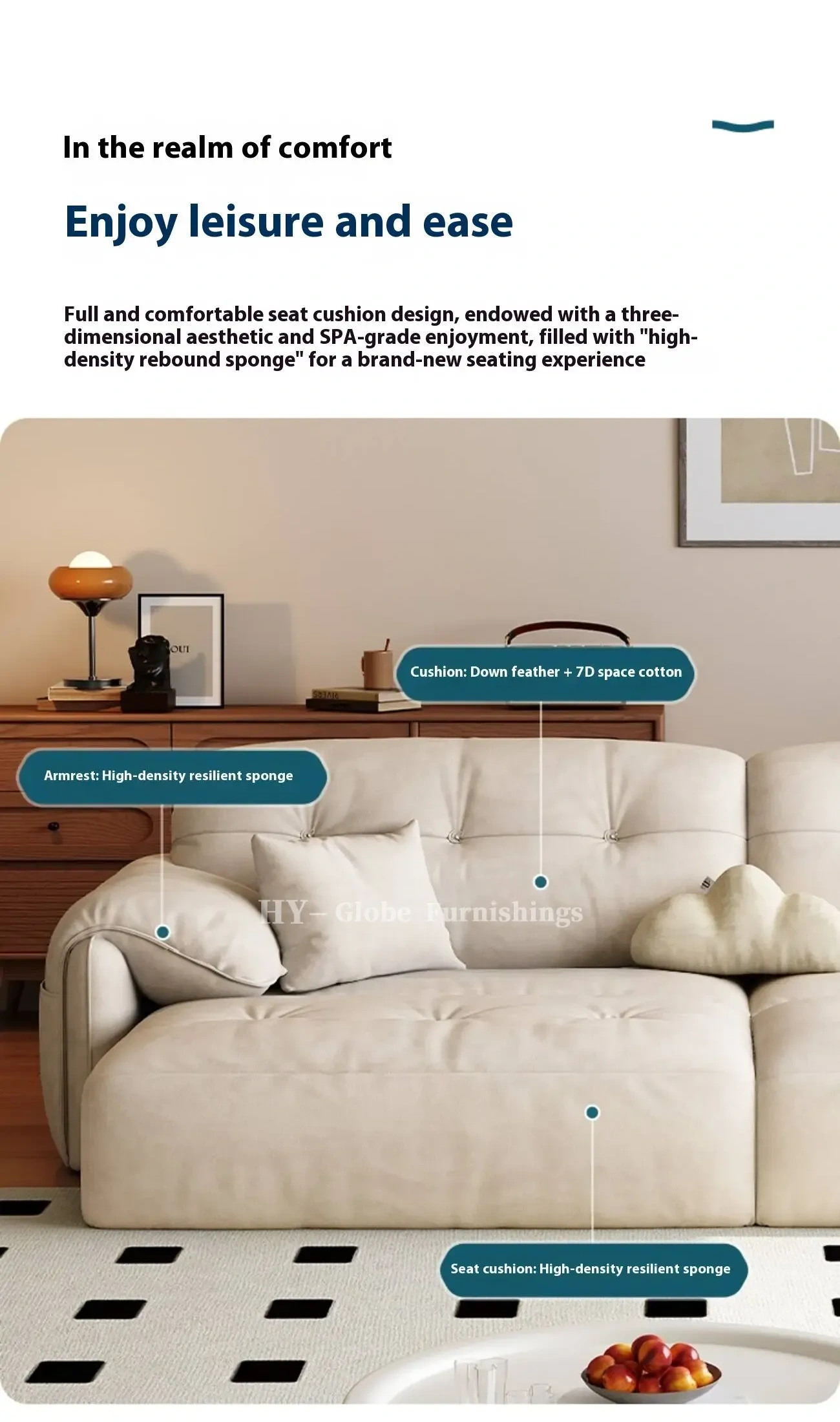 Globe Furnishings - Modern Minimalist Extendable Electric Sofa