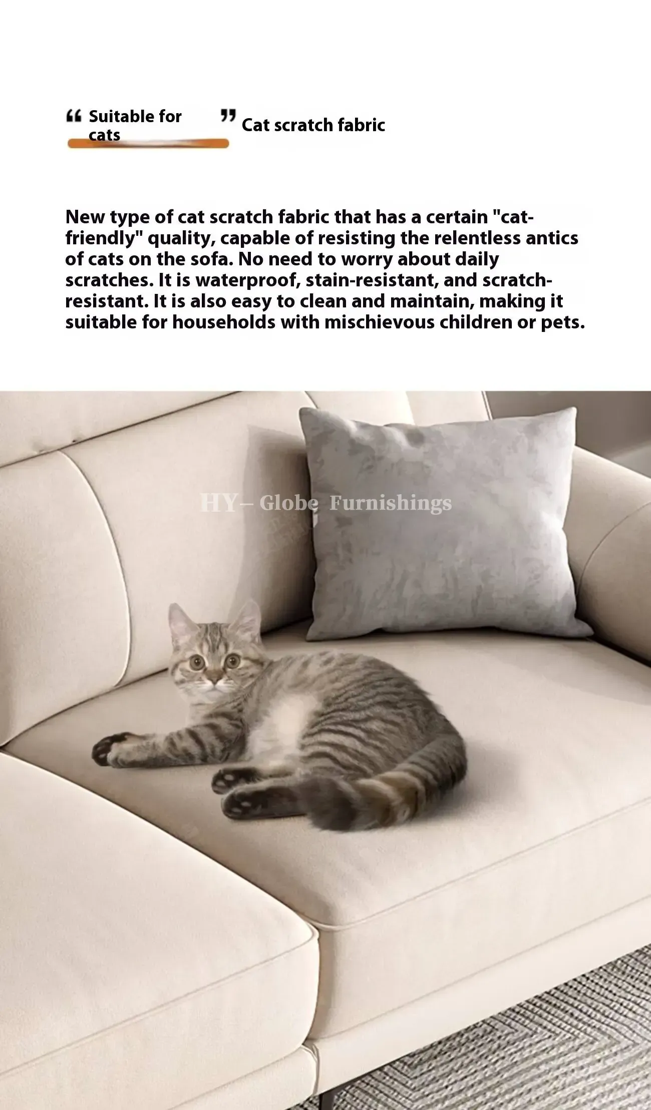 Globe Furnishings - Minimalist Tech-Infused Upholstered Sofa